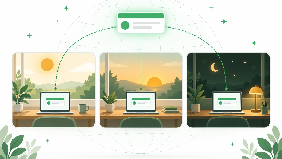 One Upwork job reaching freelancers at midday, in the afternoon and at night at the same moment