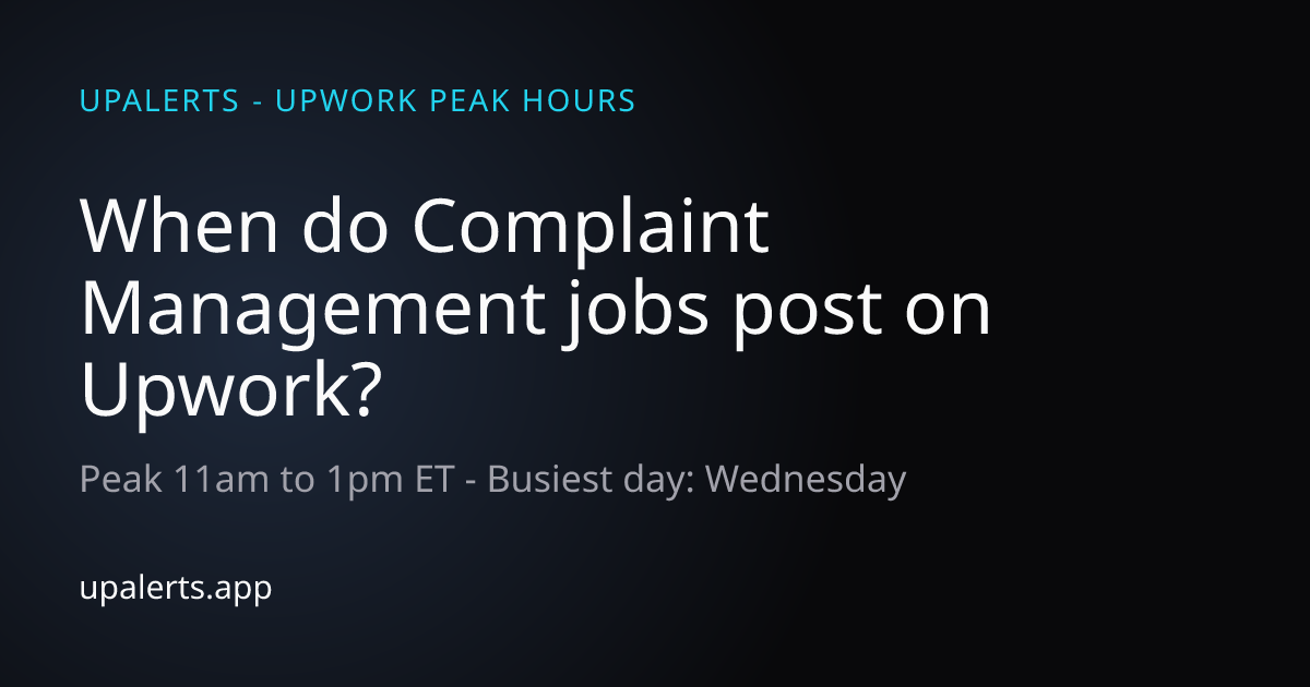 When Do Complaint Management Jobs Post on Upwork? Peak Hours & Best ...