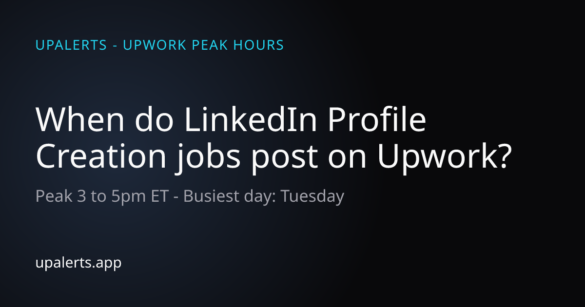 When Do LinkedIn Profile Creation Jobs Post on Upwork? Peak Hours ...